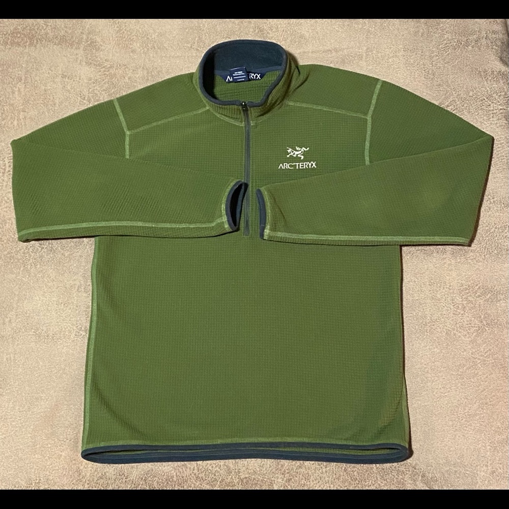 Men’s ARCTERYX Polartec 1/4 Zip Pullover Geen Sz M